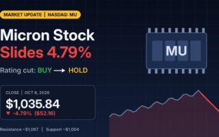 Micron Stock Slides Nearly 5% as Technical Rating Is Cut to Hold Despite Rising Trend