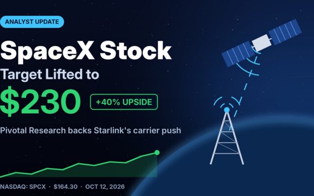 SpaceX Stock Holds Steady as Pivotal Lifts Target to $230 on Starlink Carrier Push